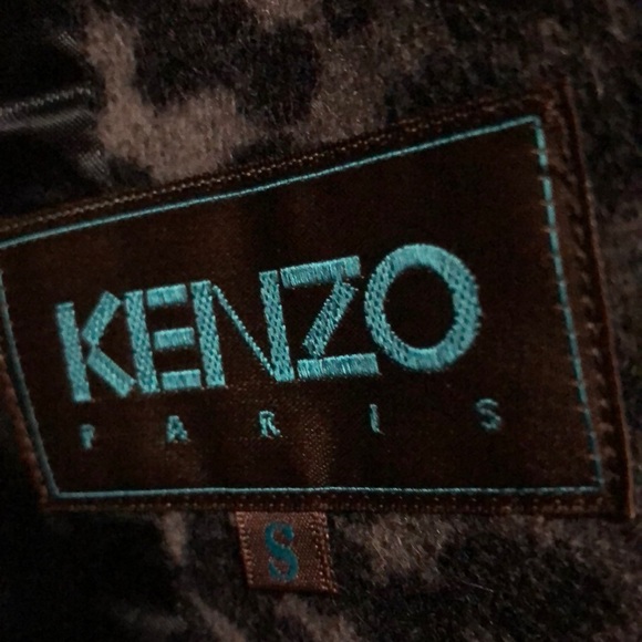 KENZO PARIS GRAY BROWN ANIMAL PTINT BLAZER - SIZE SMALL - Picture 2 of 11